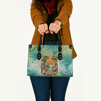 Personalized Polynesia 50th Birthday Leather Bag Vintage Hawaiian Floral Ukulele Tropical Sunset Art TS04 - Polynesian Pride