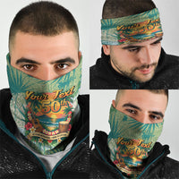 Personalized Polynesia 50th Birthday Neck Gaiter Vintage Hawaiian Floral Ukulele Tropical Sunset Art TS04 - Polynesian Pride