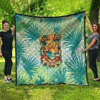 Personalized Polynesia 50th Birthday Quilt Vintage Hawaiian Floral Ukulele Tropical Sunset Art TS04 - Polynesian Pride