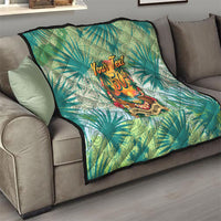 Personalized Polynesia 50th Birthday Quilt Vintage Hawaiian Floral Ukulele Tropical Sunset Art TS04 - Polynesian Pride