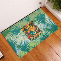 Personalized Polynesia 50th Birthday Rubber Doormat Vintage Hawaiian Floral Ukulele Tropical Sunset Art TS04 - Polynesian Pride