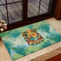 Personalized Polynesia 50th Birthday Rubber Doormat Vintage Hawaiian Floral Ukulele Tropical Sunset Art TS04 - Polynesian Pride
