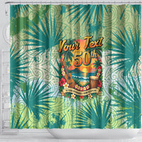 Personalized Polynesia 50th Birthday Shower Curtain Vintage Hawaiian Floral Ukulele Tropical Sunset Art TS04 - Polynesian Pride