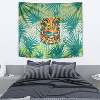 Personalized Polynesia 50th Birthday Tapestry Vintage Hawaiian Floral Ukulele Tropical Sunset Art TS04 - Polynesian Pride
