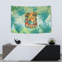Personalized Polynesia 50th Birthday Tapestry Vintage Hawaiian Floral Ukulele Tropical Sunset Art TS04 - Polynesian Pride