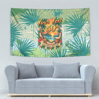 Personalized Polynesia 50th Birthday Tapestry Vintage Hawaiian Floral Ukulele Tropical Sunset Art TS04 - Polynesian Pride