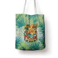 Personalized Polynesia 50th Birthday Tote Bag Vintage Hawaiian Floral Ukulele Tropical Sunset Art TS04 - Polynesian Pride