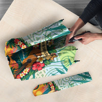 Personalized Polynesia 50th Birthday Umbrella Vintage Hawaiian Floral Ukulele Tropical Sunset Art TS04 - Polynesian Pride