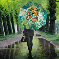 Personalized Polynesia 50th Birthday Umbrella Vintage Hawaiian Floral Ukulele Tropical Sunset Art TS04 - Polynesian Pride
