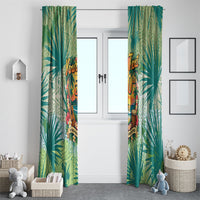 Personalized Polynesia 50th Birthday Window Curtain Vintage Hawaiian Floral Ukulele Tropical Sunset Art TS04 - Polynesian Pride