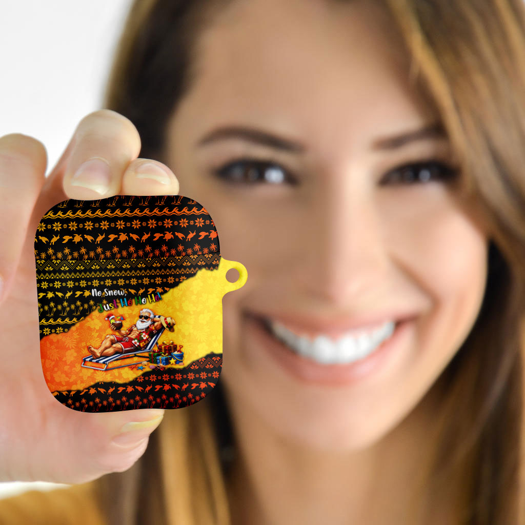 Tropical Christmas In July Santa Claus AirPods Case Festive Hawaiian With Beach Reindeer Sleigh
