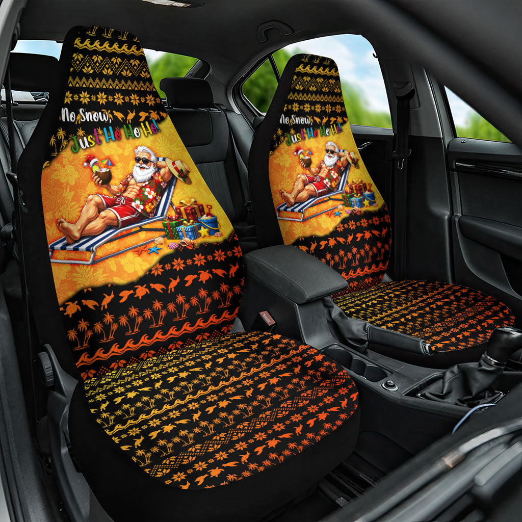Tropical Christmas In July Santa Claus Car Seat Cover Festive Hawaiian With Beach Reindeer Sleigh