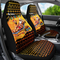 Tropical Christmas In July Santa Claus Car Seat Cover Festive Hawaiian With Beach Reindeer Sleigh