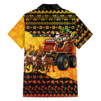 Tropical Christmas In July Santa Claus Family Matching Mermaid Dress and Hawaiian Shirt Festive Hawaiian With Beach Reindeer Sleigh TS04 - Polynesian Pride