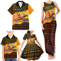 Tropical Christmas In July Santa Claus Family Matching Tank Maxi Dress and Hawaiian Shirt Festive Hawaiian With Beach Reindeer Sleigh TS04 - Polynesian Pride
