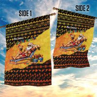 Tropical Christmas In July Santa Claus Garden Flag Festive Hawaiian With Beach Reindeer Sleigh