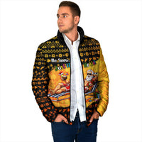 Tropical Christmas In July Santa Claus Padded Jacket Festive Hawaiian With Beach Reindeer Sleigh