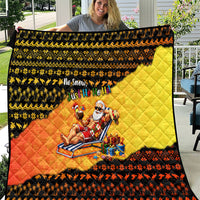 Tropical Christmas In July Santa Claus Quilt Festive Hawaiian With Beach Reindeer Sleigh