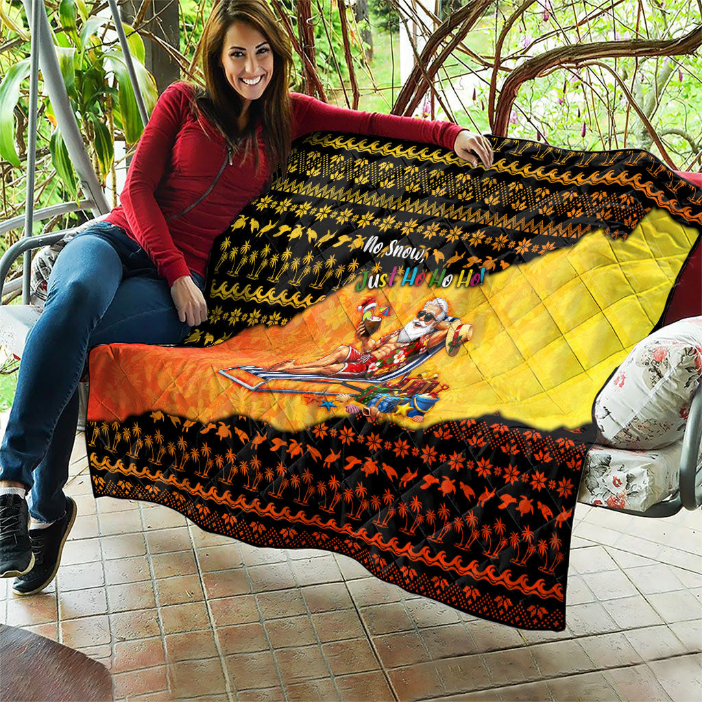 Tropical Christmas In July Santa Claus Quilt Festive Hawaiian With Beach Reindeer Sleigh