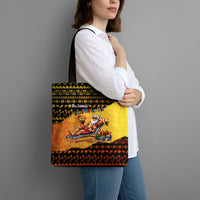 Tropical Christmas In July Santa Claus Tote Bag Festive Hawaiian With Beach Reindeer Sleigh