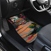 Tropical Christmas In July Candy Cane Surf Car Mats Vibrant Street Art Beach Graffiti Graphic