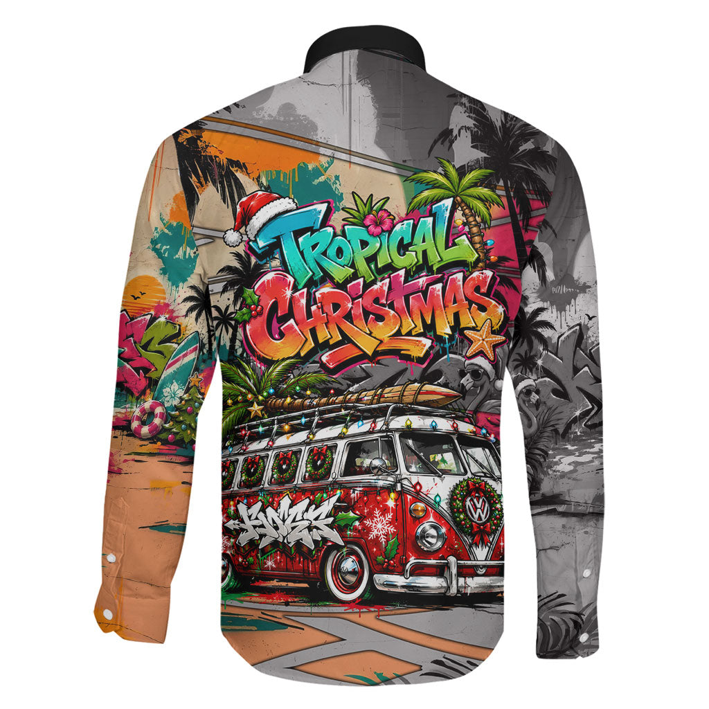 Tropical Christmas In July Candy Cane Surf Family Matching Puletasi and Hawaiian Shirt Vibrant Street Art Beach Graffiti Graphic TS04 - Polynesian Pride