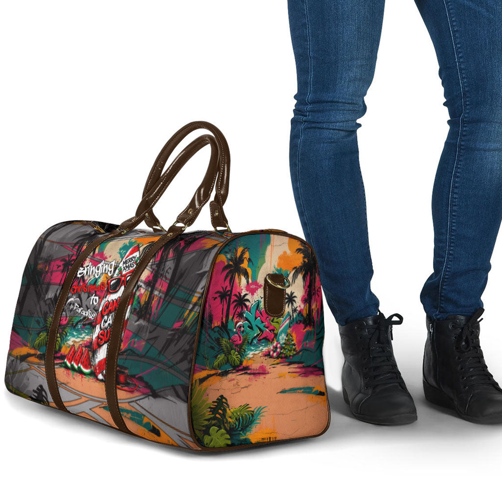 Tropical Christmas In July Candy Cane Surf Travel Bag Vibrant Street Art Beach Graffiti Graphic