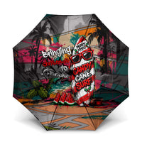 Tropical Christmas In July Candy Cane Surf Umbrella Vibrant Street Art Beach Graffiti Graphic