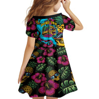 Pineapple Skull Family Matching Off Shoulder Short Dress and Hawaiian Shirt Sumer Time TS04 - Polynesian Pride