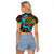 Pineapple Skull Raglan Cropped T Shirt Sumer Time TS04 Female Multicolor - Polynesian Pride