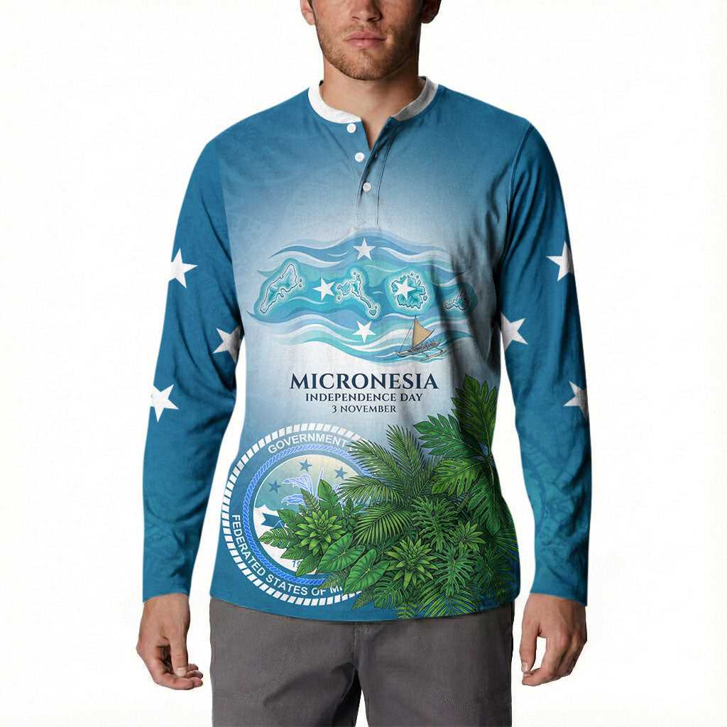 Micronesia Independence Day Button Sweatshirt FSM Patriotic Pacific Island Nan Madol Ruins Seabird Tropical TS04 - Polynesian Pride