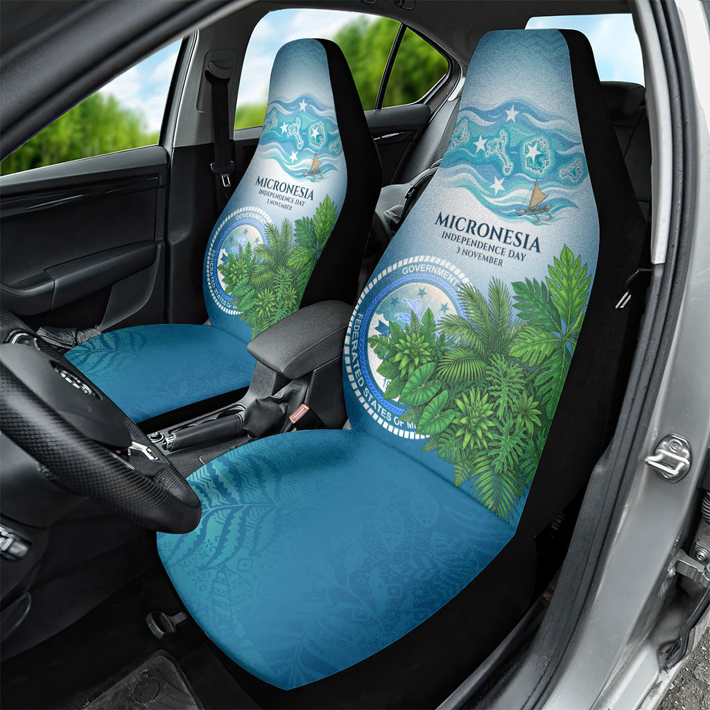 Micronesia Independence Day Car Seat Cover FSM Patriotic Pacific Island Nan Madol Ruins Seabird Tropical
