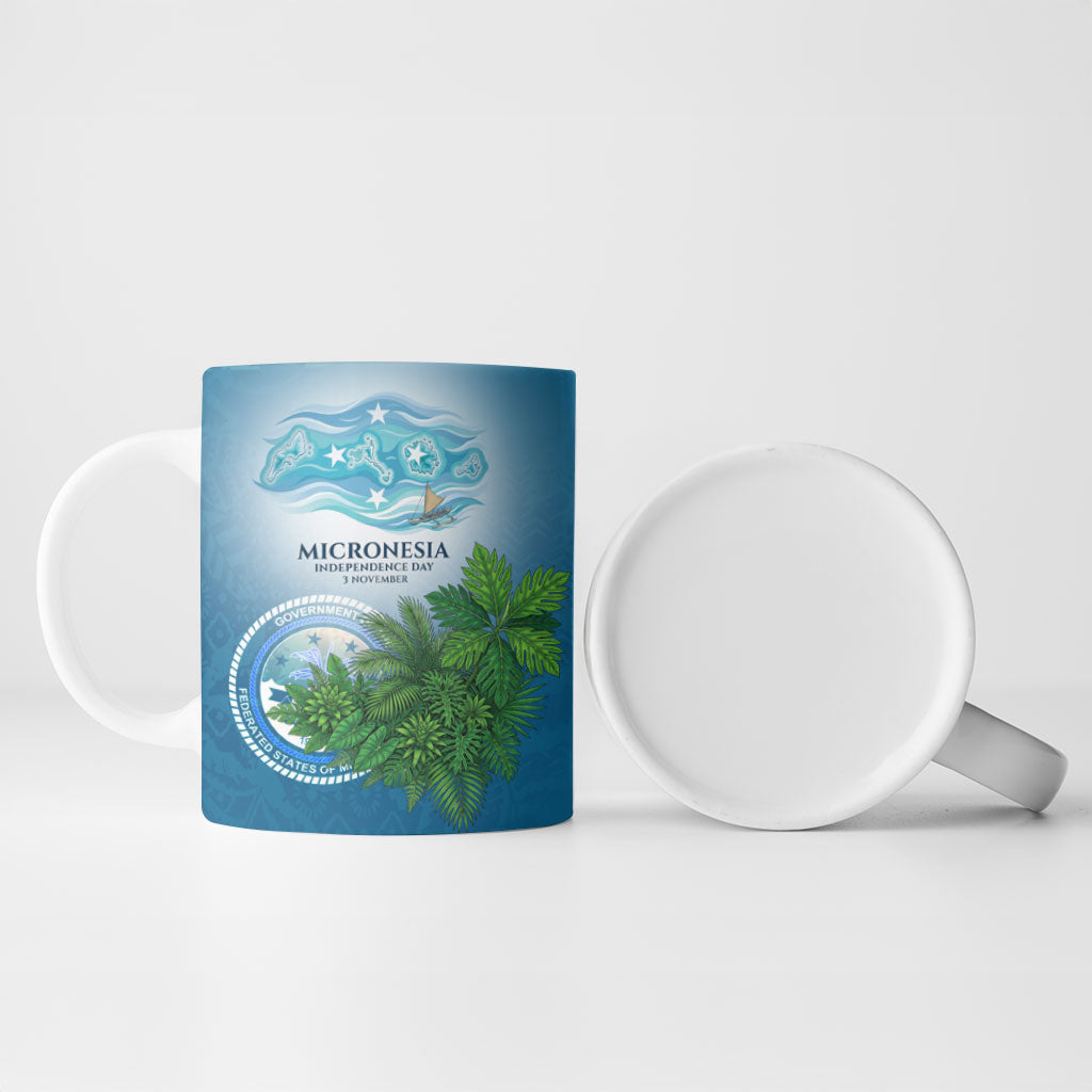 Micronesia Independence Day Ceramic Mug FSM Patriotic Pacific Island Nan Madol Ruins Seabird Tropical