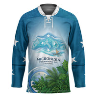 Micronesia Independence Day Hockey Jersey FSM Patriotic Pacific Island Nan Madol Ruins Seabird Tropical