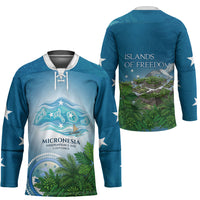 Micronesia Independence Day Hockey Jersey FSM Patriotic Pacific Island Nan Madol Ruins Seabird Tropical