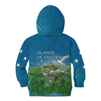 Micronesia Independence Day Kid Hoodie FSM Patriotic Pacific Island Nan Madol Ruins Seabird Tropical
