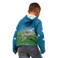 Micronesia Independence Day Kid Hoodie FSM Patriotic Pacific Island Nan Madol Ruins Seabird Tropical