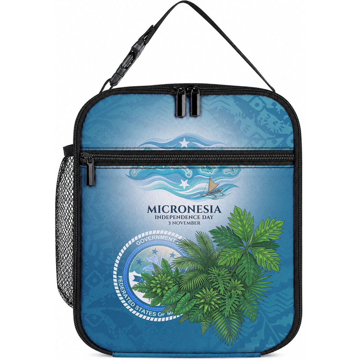 Micronesia Independence Day Lunch Bag FSM Patriotic Pacific Island Nan Madol Ruins Seabird Tropical