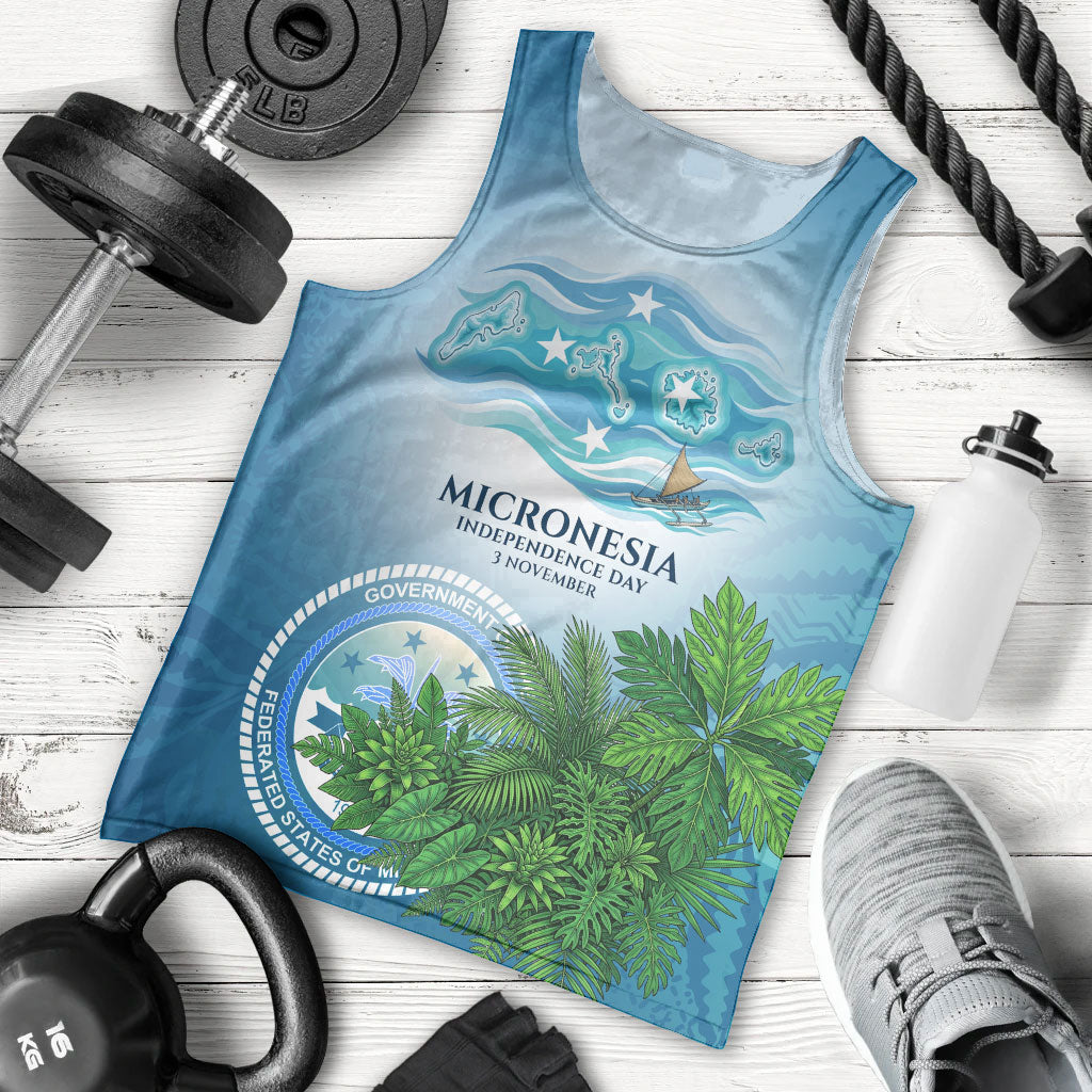 Micronesia Independence Day Men Tank Top FSM Patriotic Pacific Island Nan Madol Ruins Seabird Tropical