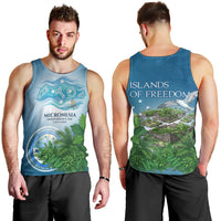 Micronesia Independence Day Men Tank Top FSM Patriotic Pacific Island Nan Madol Ruins Seabird Tropical