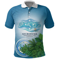 Micronesia Independence Day Polo Shirt FSM Patriotic Pacific Island Nan Madol Ruins Seabird Tropical