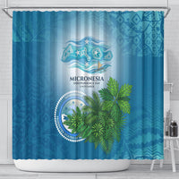 Micronesia Independence Day Shower Curtain FSM Patriotic Pacific Island Nan Madol Ruins Seabird Tropical