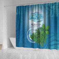 Micronesia Independence Day Shower Curtain FSM Patriotic Pacific Island Nan Madol Ruins Seabird Tropical