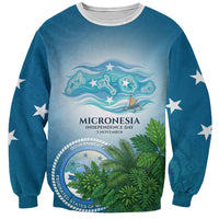 Micronesia Independence Day Sweatshirt FSM Patriotic Pacific Island Nan Madol Ruins Seabird Tropical