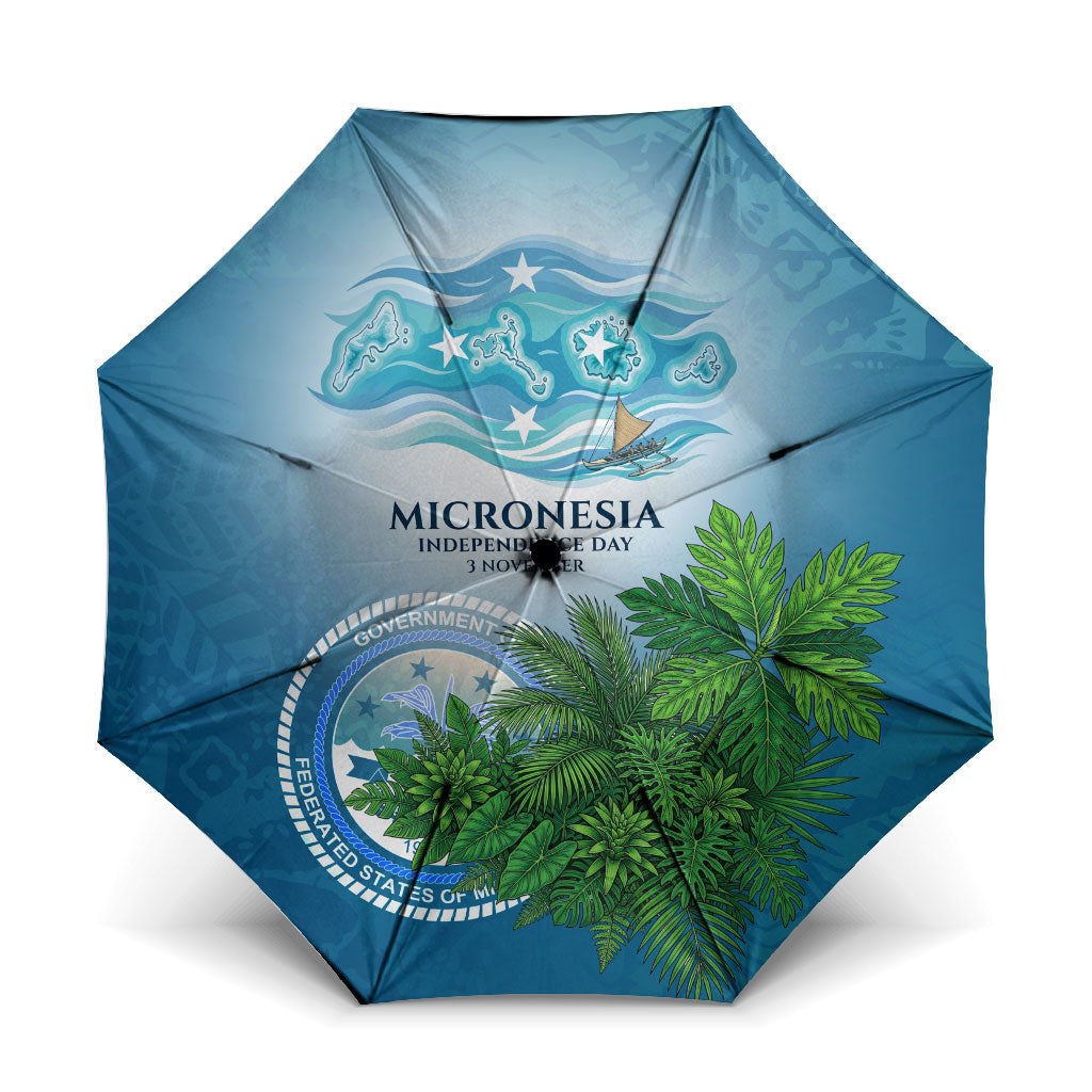 Micronesia Independence Day Umbrella FSM Patriotic Pacific Island Nan Madol Ruins Seabird Tropical