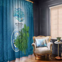 Micronesia Independence Day Window Curtain FSM Patriotic Pacific Island Nan Madol Ruins Seabird Tropical