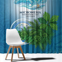 Micronesia Independence Day Window Curtain FSM Patriotic Pacific Island Nan Madol Ruins Seabird Tropical