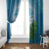 Micronesia Independence Day Window Curtain FSM Patriotic Pacific Island Nan Madol Ruins Seabird Tropical
