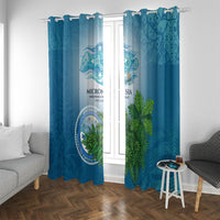 Micronesia Independence Day Window Curtain FSM Patriotic Pacific Island Nan Madol Ruins Seabird Tropical