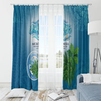 Micronesia Independence Day Window Curtain FSM Patriotic Pacific Island Nan Madol Ruins Seabird Tropical